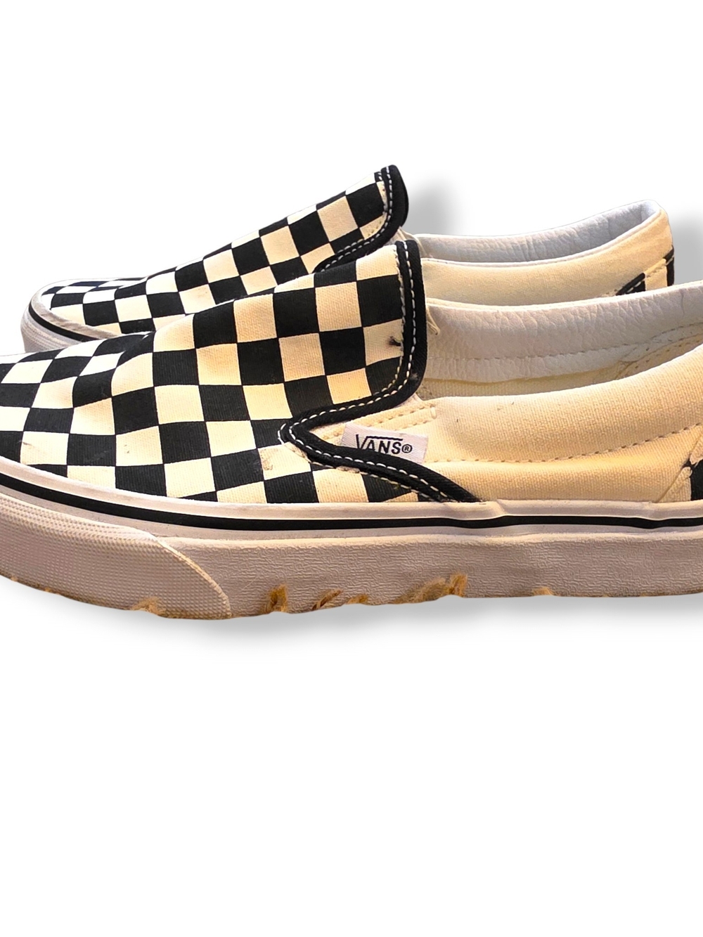 Vans Unisex Classic Slip-On Checkerboard Sneakers - Black/White Men 4.5 Women 6 - Picture 2 of 10